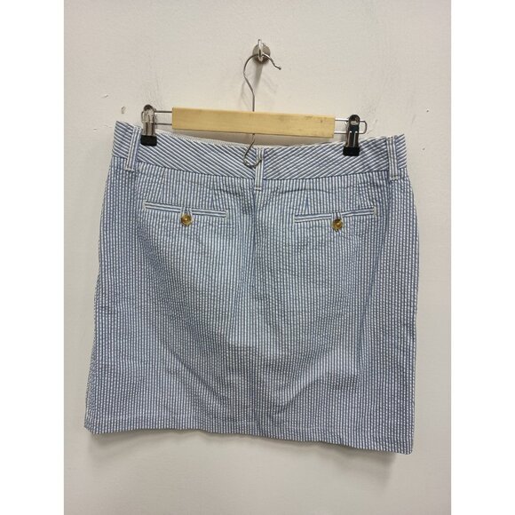L.L. Bean Favorite Fit Womens Mini Skirt Size 10 Seersucker Striped Preppy - Picture 4 of 6
